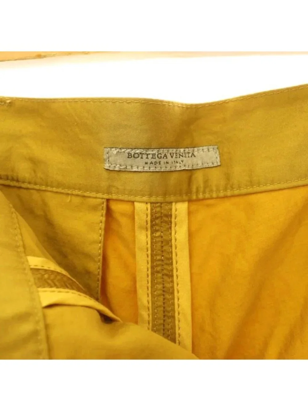 Bottega Veneta Shorts Silk Blend 38 Mustard Color HS